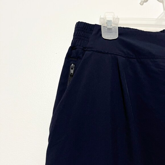 Quince Womens Performance Tech Wide Leg Cropped Pants L Navy Blue Workout Gym - Picture 4 of 8